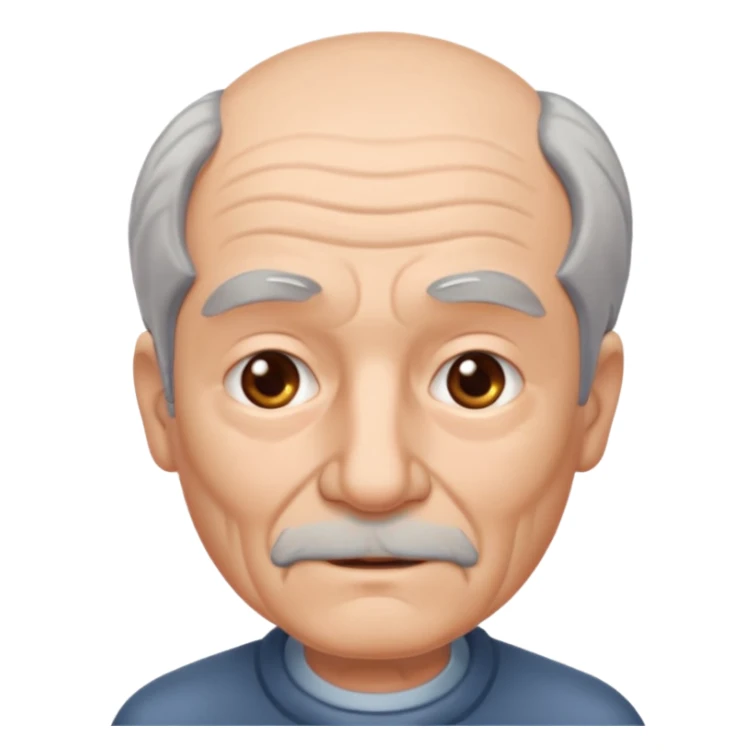 señor muy mayor pelo gris sin bigote con poco pelo sticker