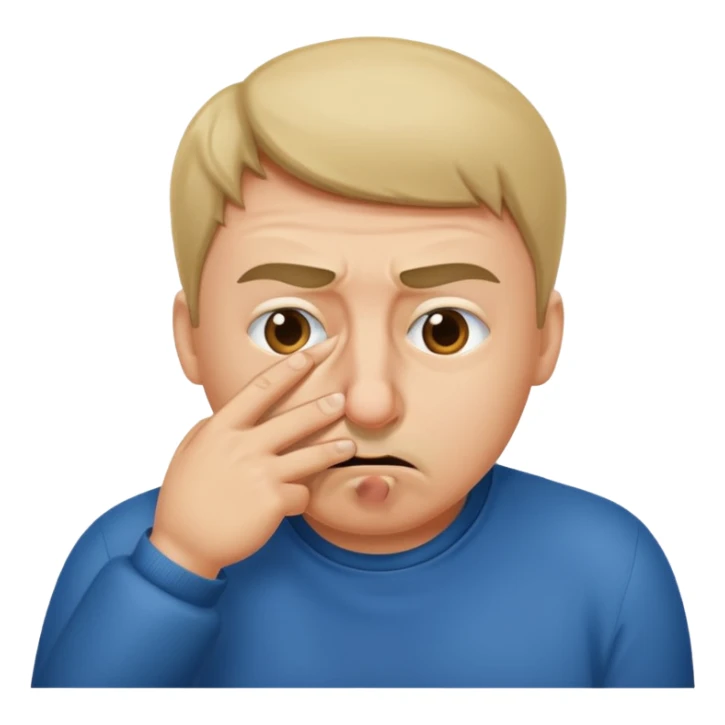 Pinching nose out of disgust  sticker