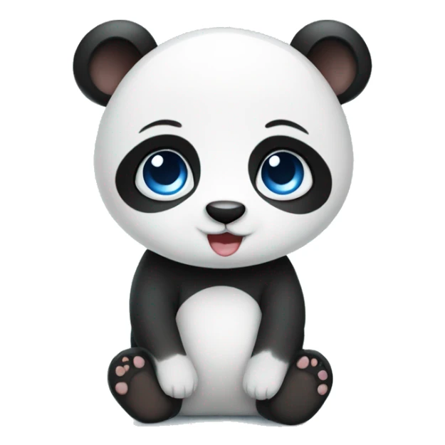 Blue eyed baby love panda sticker