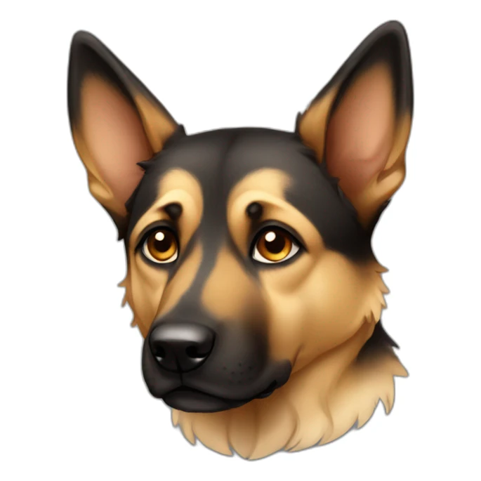Black and fawn dog Shepherd sad tear sticker
