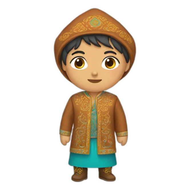 Kazakh with Kazakh clothes sticker