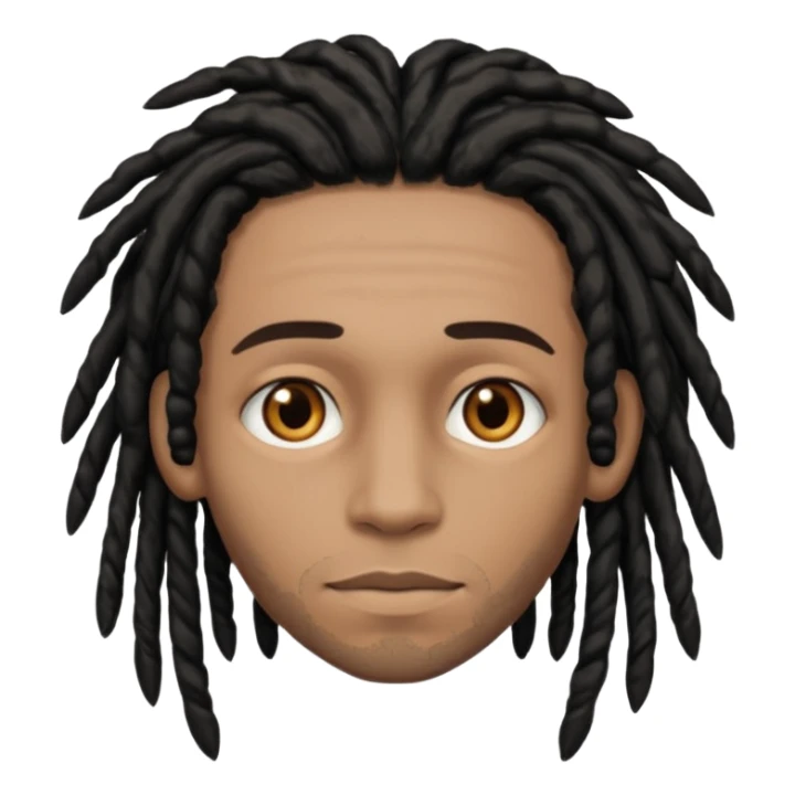 light brown man with black dreads and brown eyes sticker