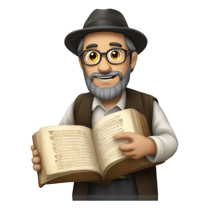 jewish holding a scroll of scripture and the star of david sticker