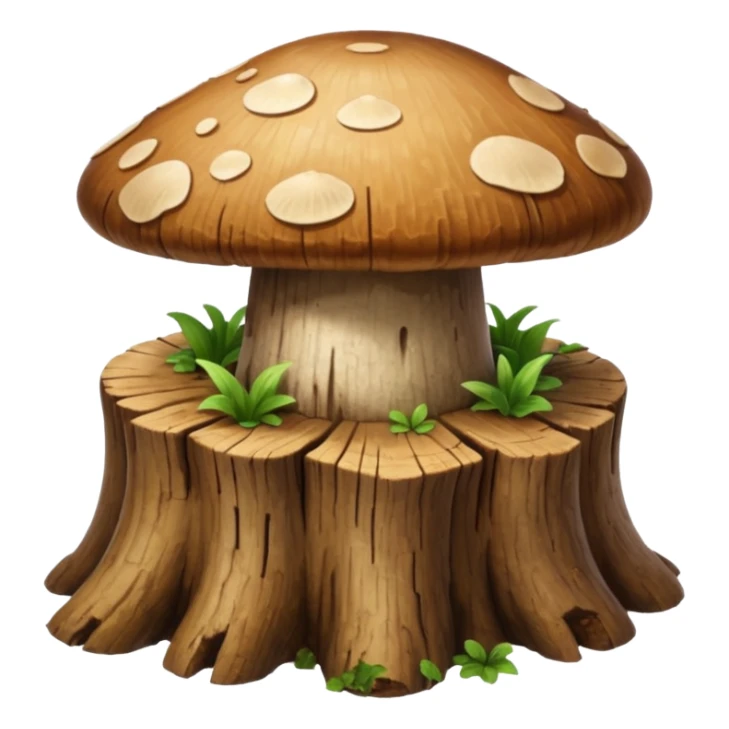 mushroom growing out of a tree stump sticker