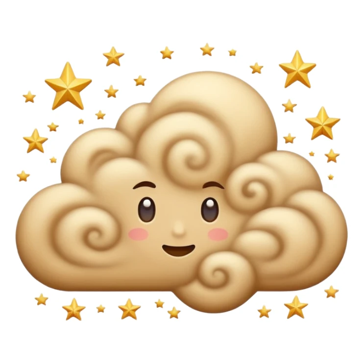 A cloud of dust with various swirls and stars emerging from it. sticker