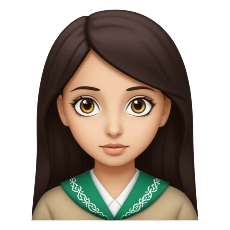saudi girl brunette with dark brown big eyes sticker