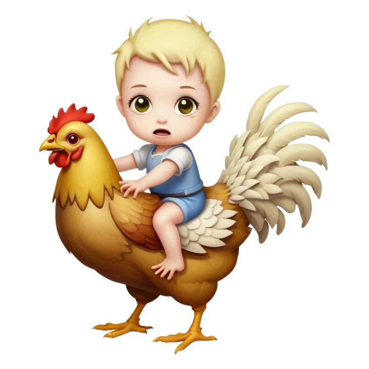 baby zombie riding a chicken sticker