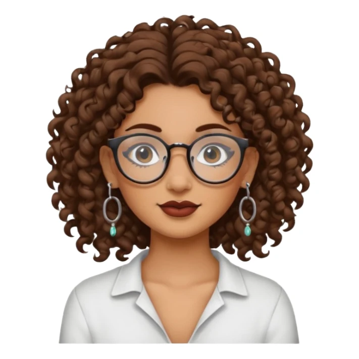 curly glasses earring face tattooed girl sticker