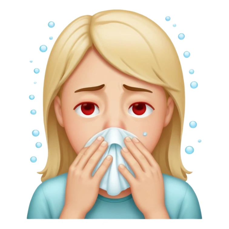 person sneezing with allergies sticker