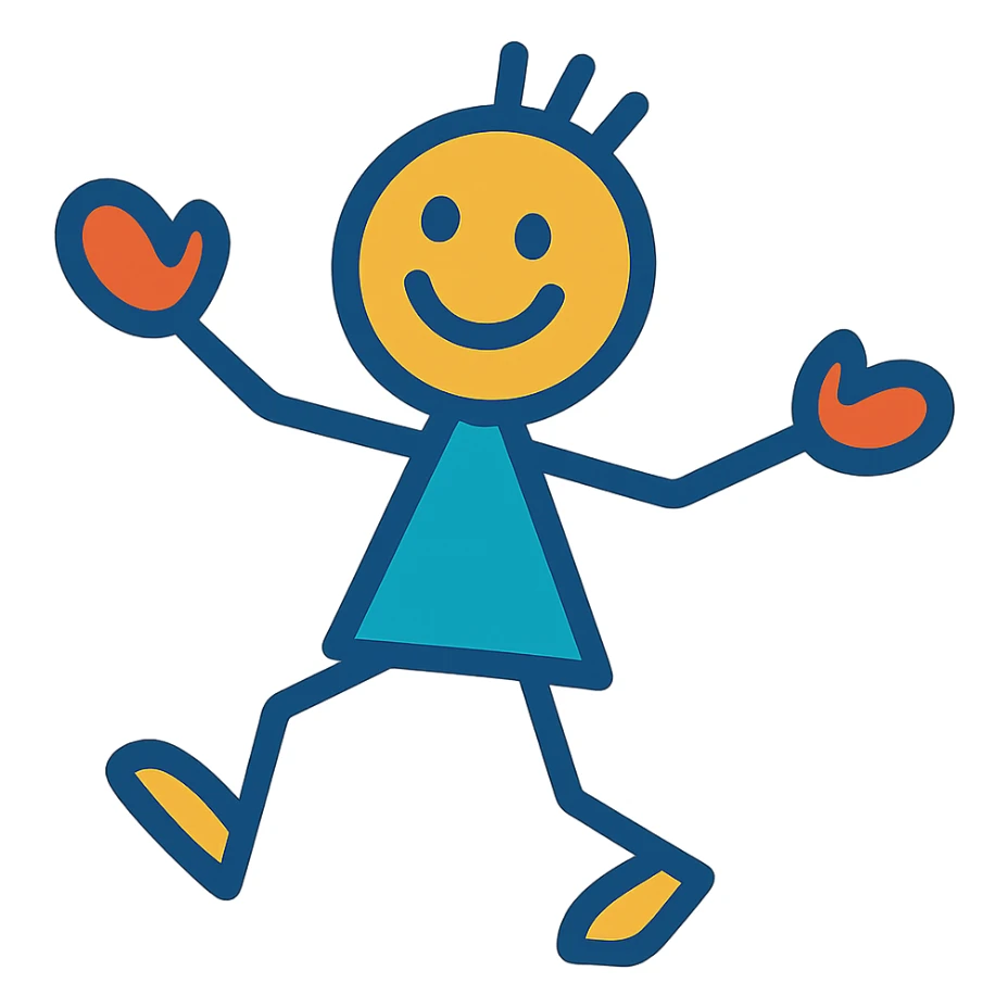 playful stick figure sticker