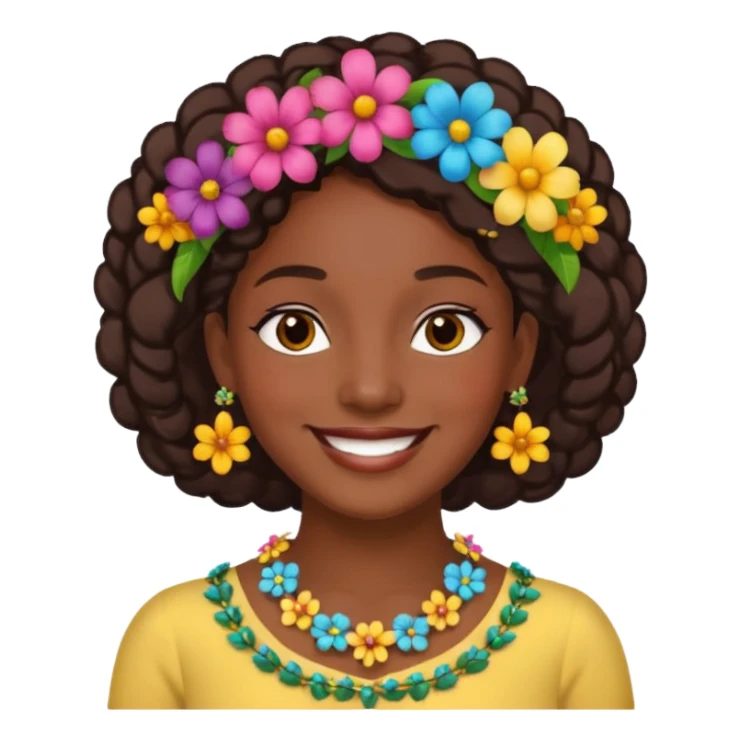 Caribbean person with flower necklace emoji sticker