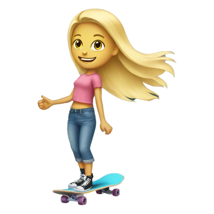Blond girl on a skateboard  sticker