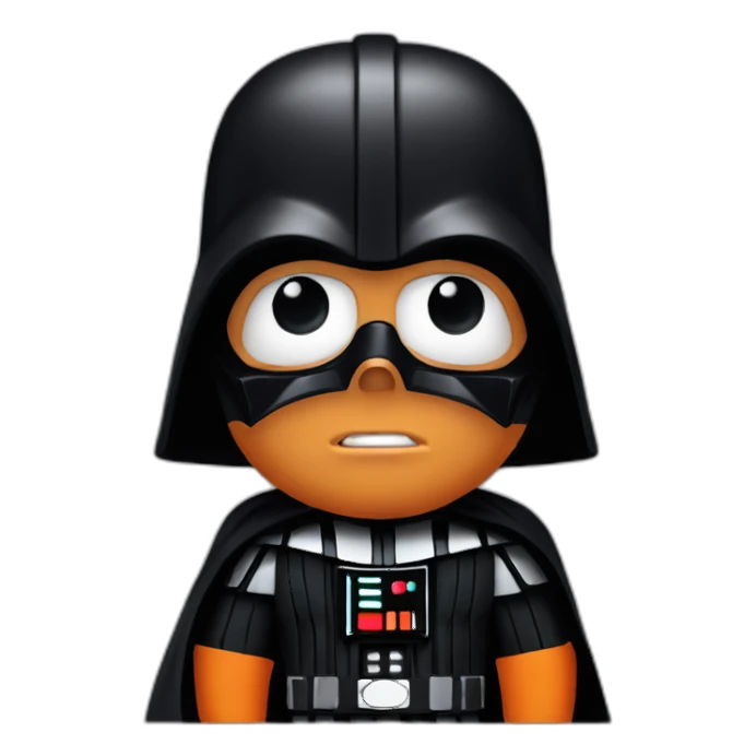 Donald trump with short orange hair in darth vader outfit sticker