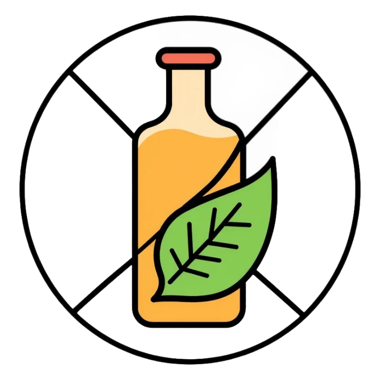 crossed out toxic chemical bottle with leaf alternative sticker