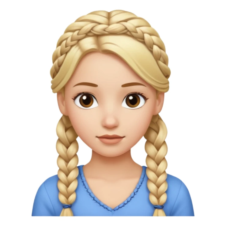 white girl with braided blonde hair  sticker