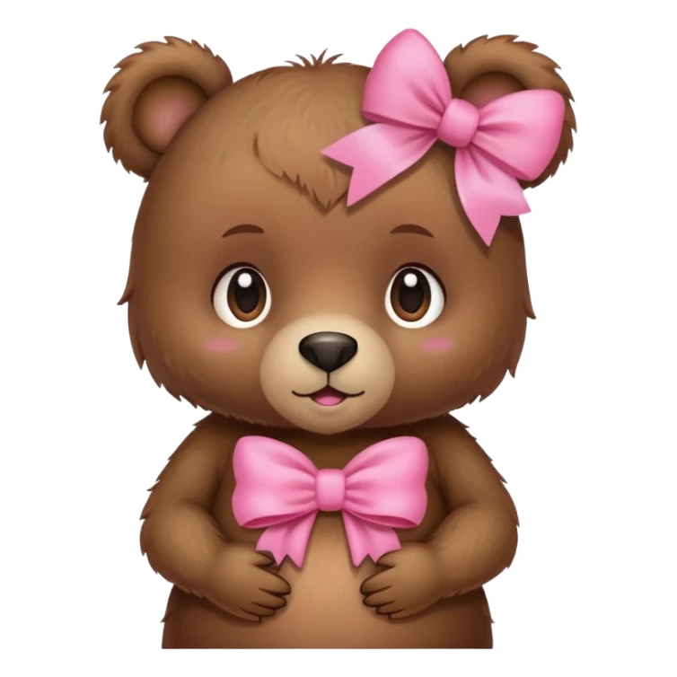 a pregnant girl bear with a pink bow sticker