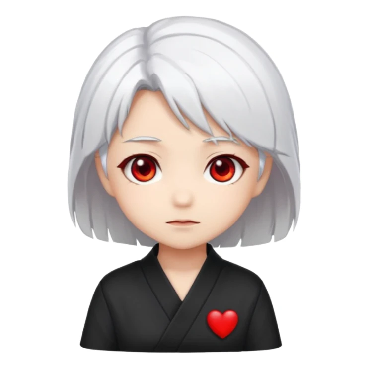 Anime, chibi, white hair, girl, red eyes sticker