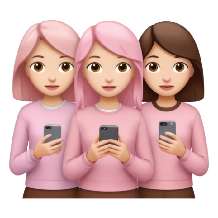 3 girlfriends with pastel pink and brown clothes sticker