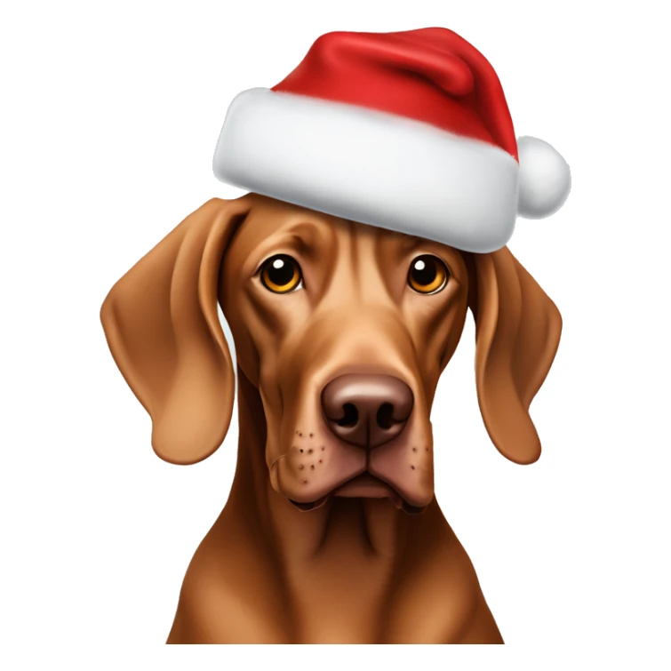 Vizsla Weimaraner Dog wearing christmas hat sticker