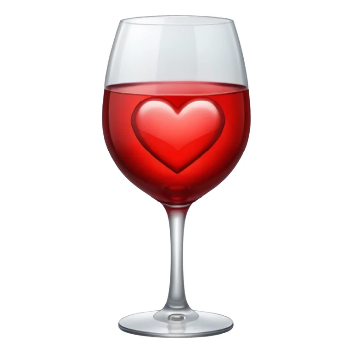 heart with a wine glass motif sticker