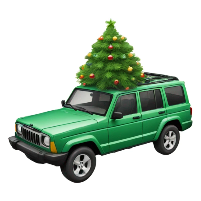 explore Jeep car with christmas tree sticker