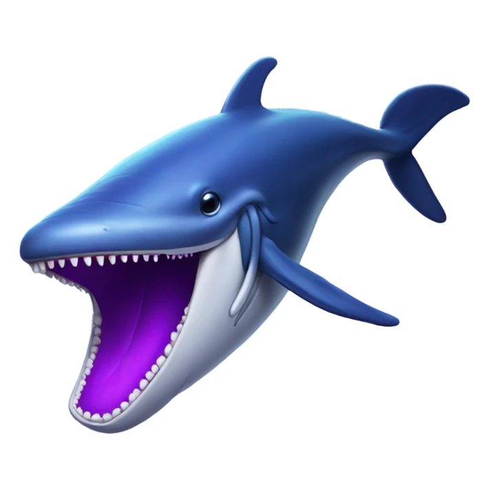 Blue whale purple, open mouth sticker