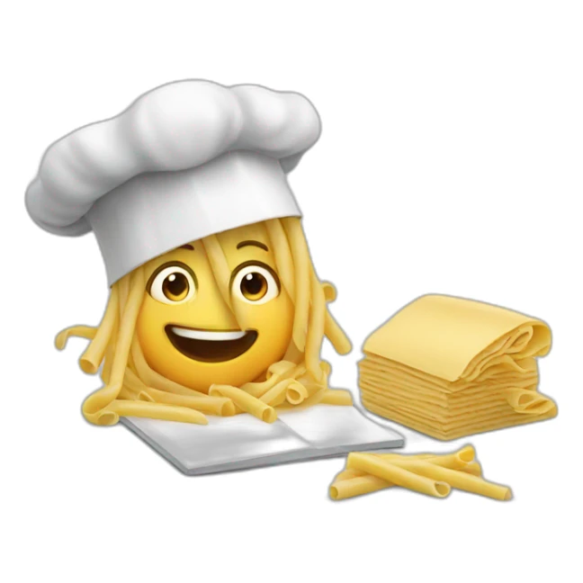 Italian cooking pasta and doing homework sticker