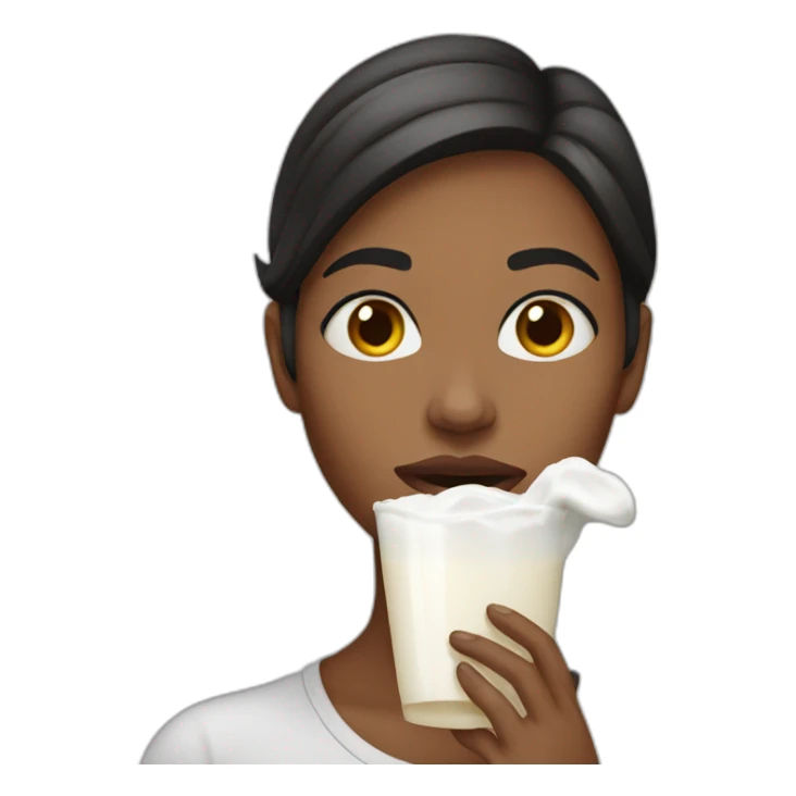 Woman with milk on her mouth sticker