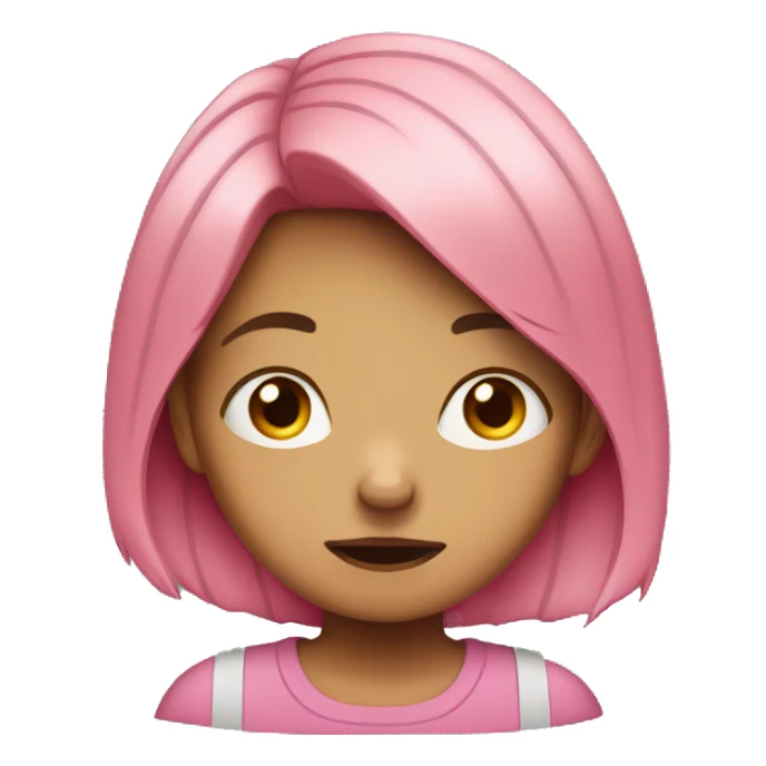 girl crying with pink hair sticker
