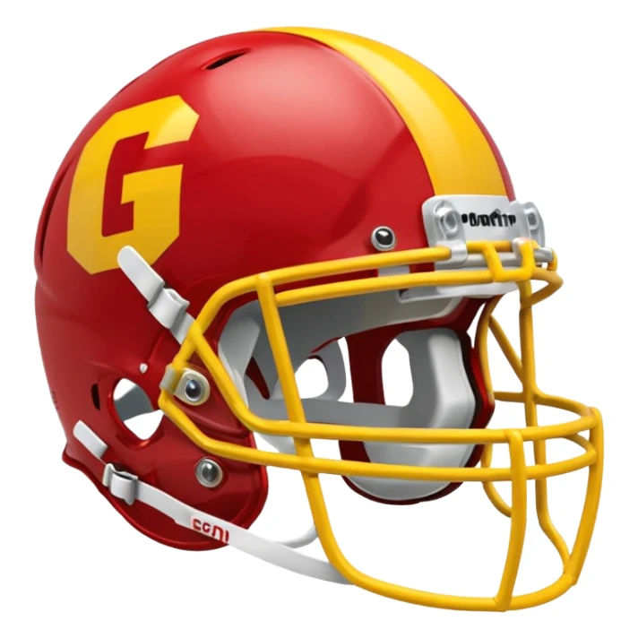 college football player helmets red & yellow mix sticker