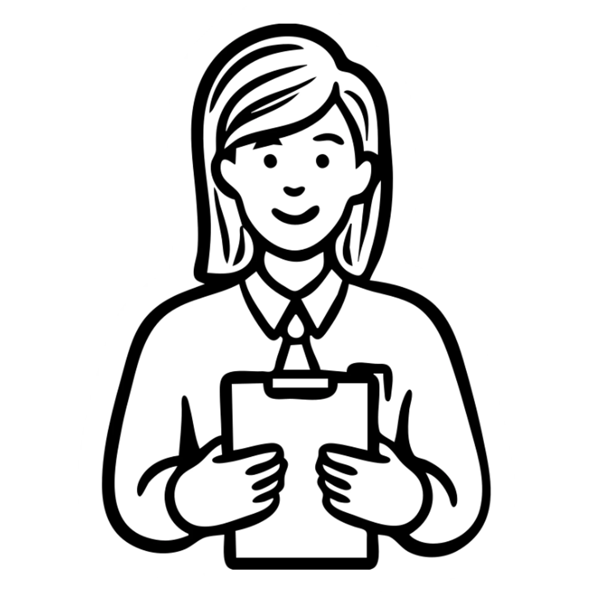 Staff manager, person in business attire with clipboard or chart, managing team members, professional leadership symbol sticker