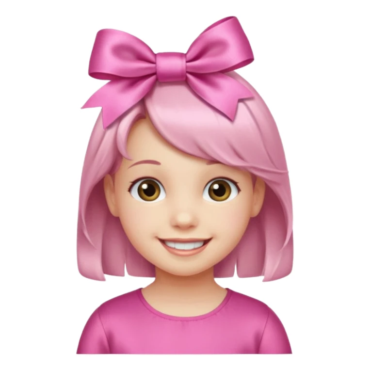 little girl with ribbon hairclip sticker
