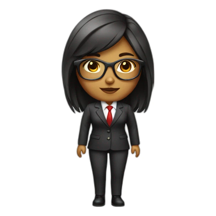 Boss girl with executive dress and red glasses  sticker