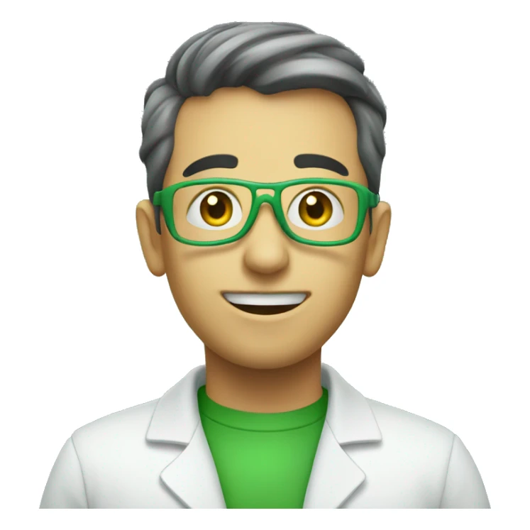 Green emoji for chemicals sticker