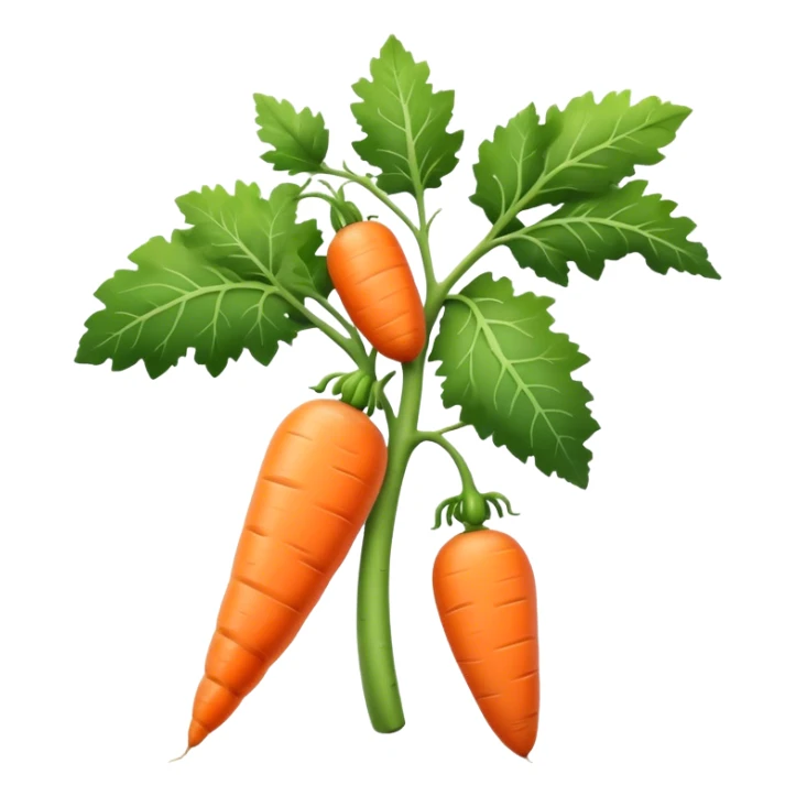 cucumber, eggplant, big carrot, on a branch sticker