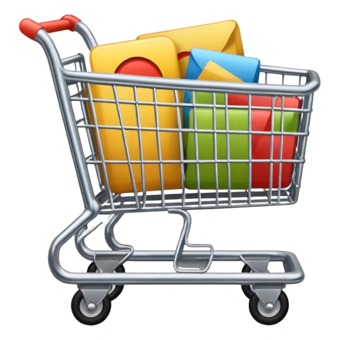 shopping cart vintage like a sticker sticker