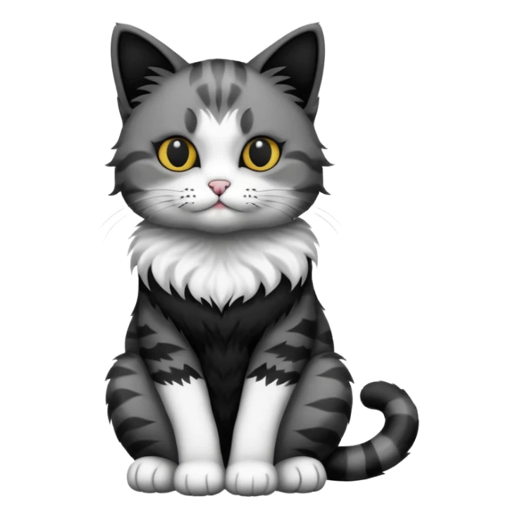 full body of cat having tattoo, front view sticker