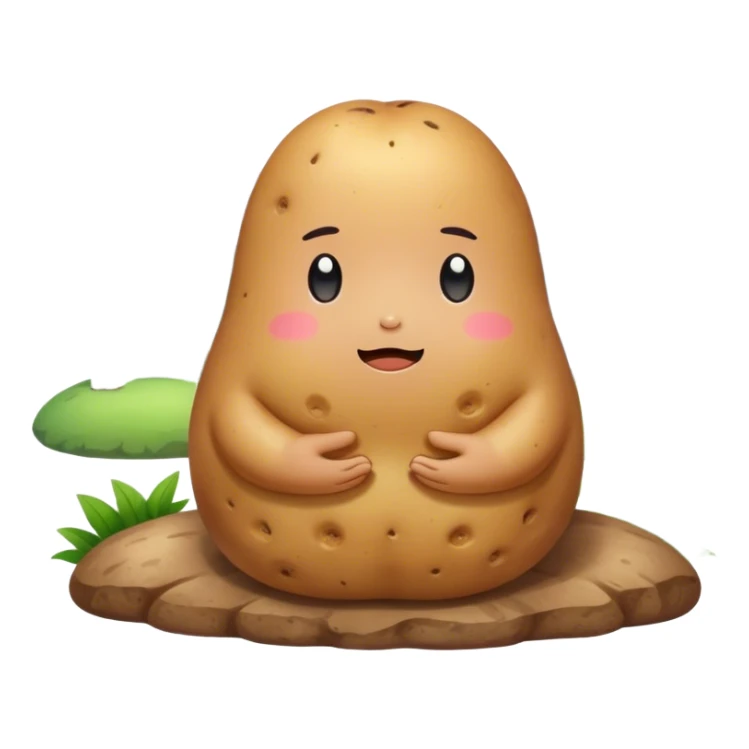 kawaii sanrio meditating potato landscape sticker