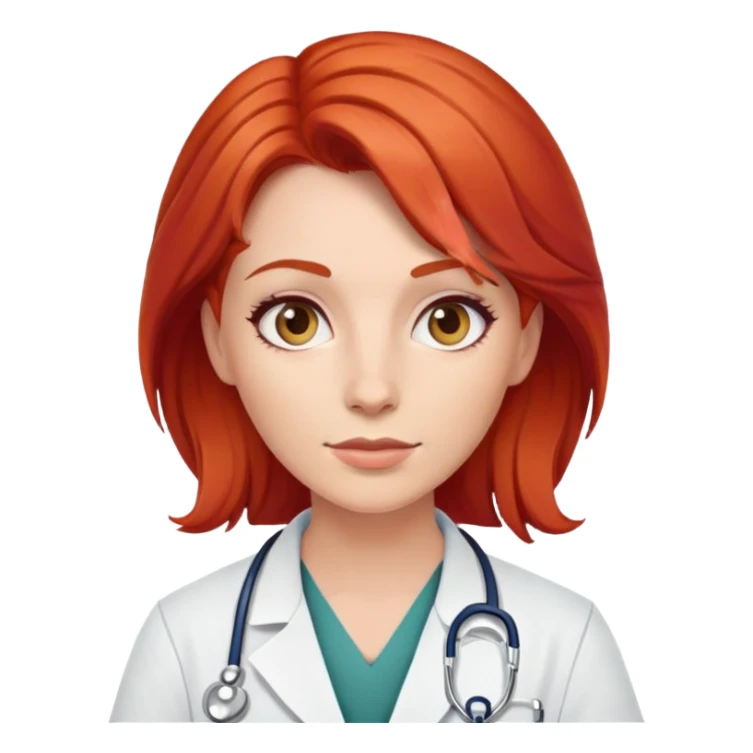 female doctor with red hair sticker