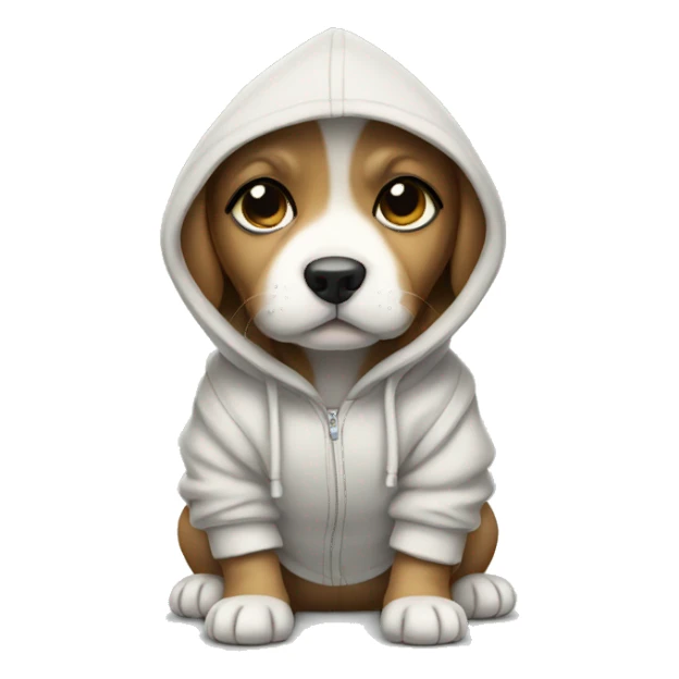 Puppy in a hoodie  sticker