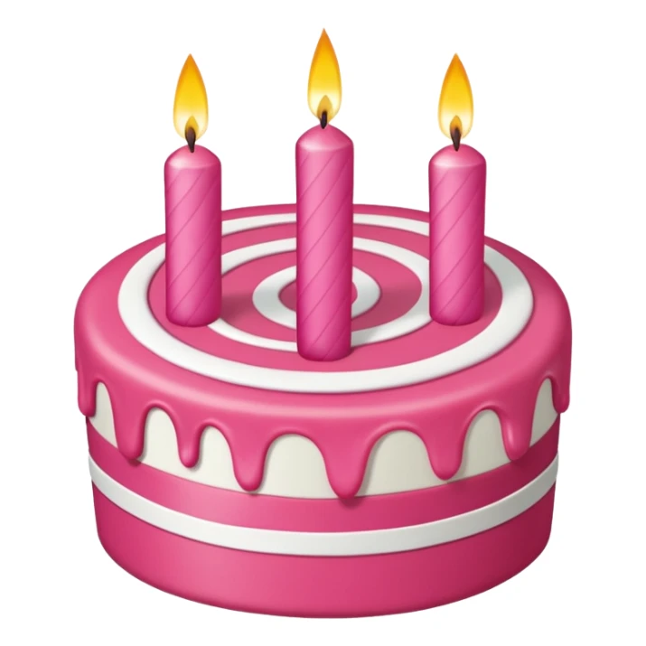 torta de cumpleaños rosada que tenga velitas sticker