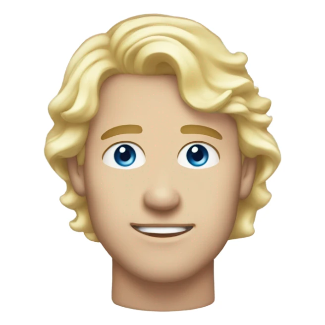 3/4 profile light curl blonde 30yo man blue eyed pale skin sticker