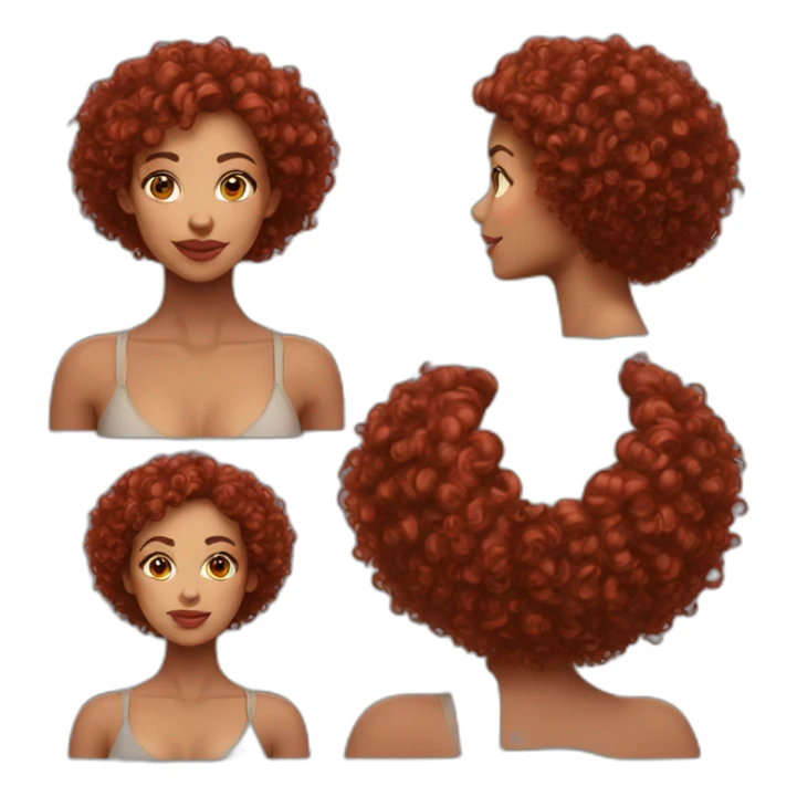 Beautiful round face Lightskin woman with short red curls sticker