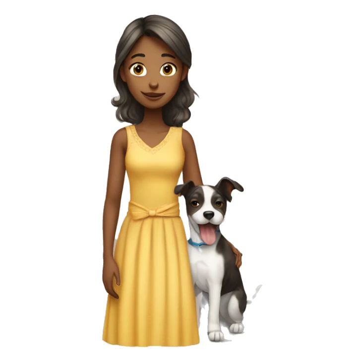 girl with dog in dress sticker