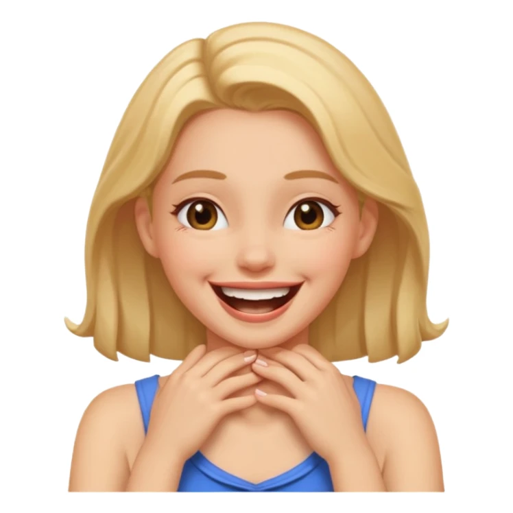 hands on neck laughing girl sticker