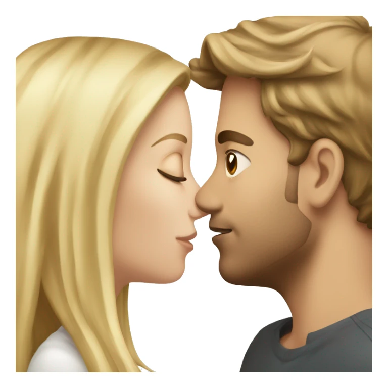 White guy brown hair kissing a blonde white girl sticker