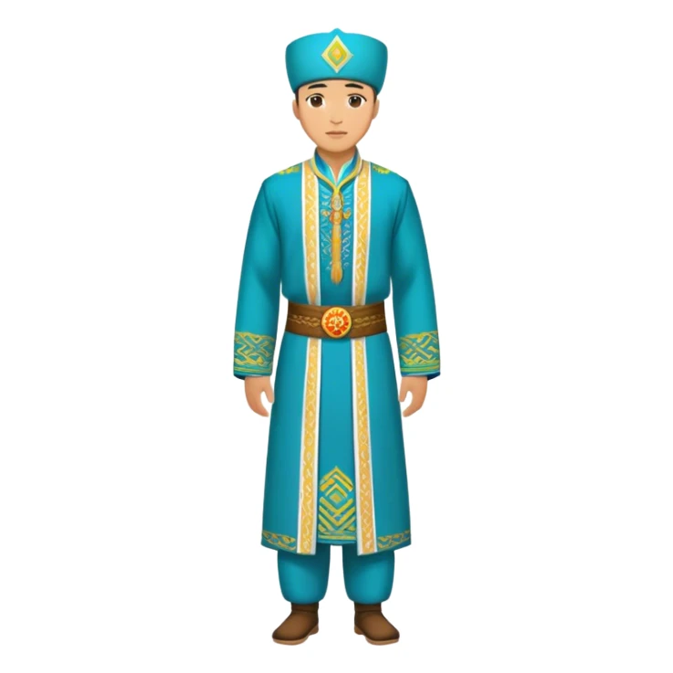 Kazakh man in full height in national dress sticker