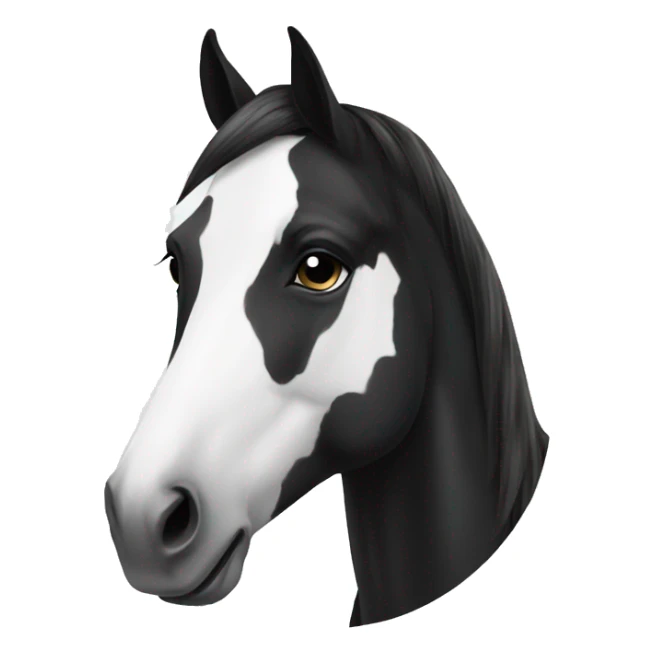 Black and white horse sticker