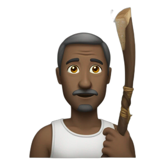 Homme métisse qui tient une qui tient une lance sticker