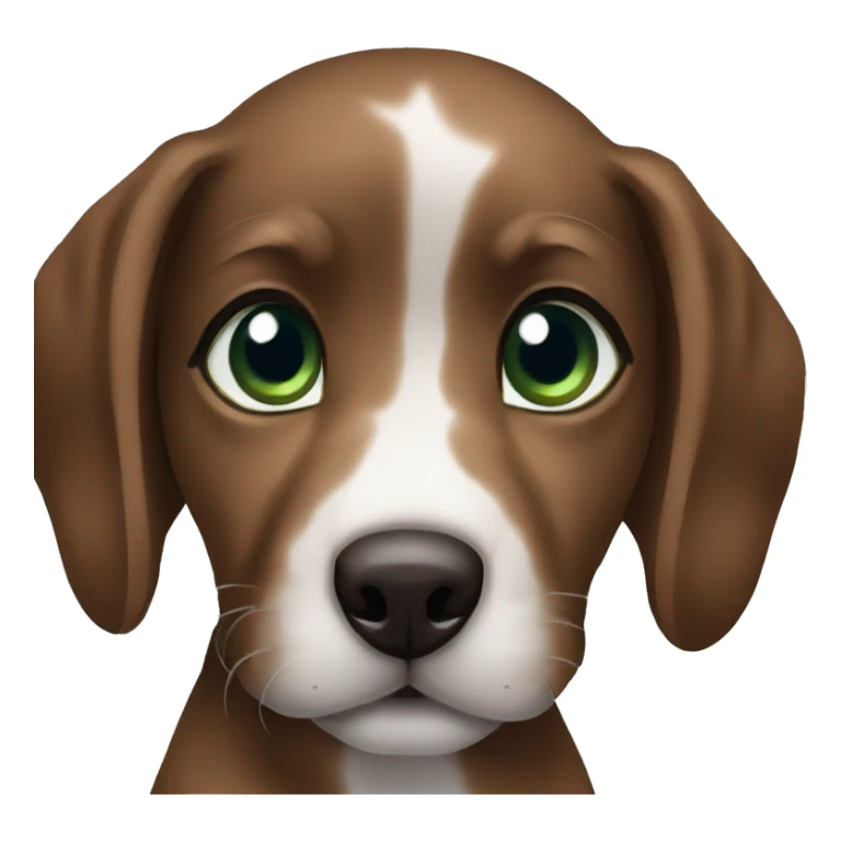 Brown brindle Puppy black muzzle blue green eyes sticker